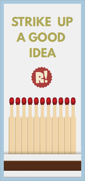Matchbook illustration reading Strike up a good idea