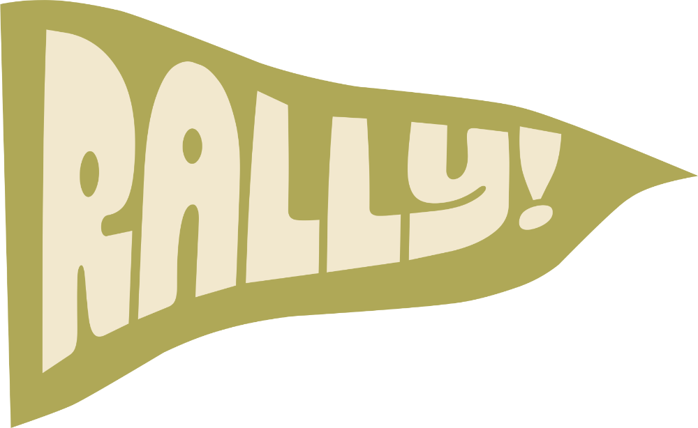 Red RALLY! pennant flag illustration